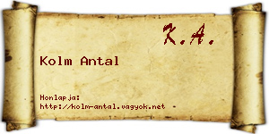 Kolm Antal névjegykártya