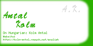 antal kolm business card